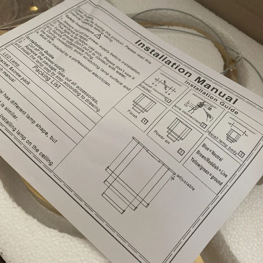 Modern Nursery LED Light‎ Gold Dimmable Remote Lighting Fixture 29.5